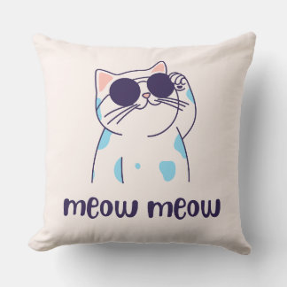 almofada de gato fofo miau miau