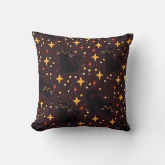 Almofada de Gatos Bruxas Estrelados