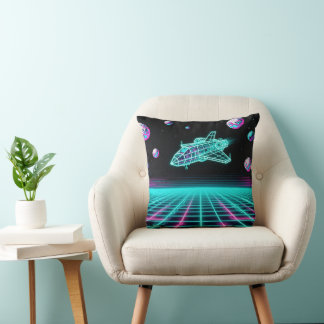 Almofada de Grade Espacial Retro Arcade