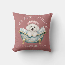 Almofada de Groomer de Cão Personalizada Rosa Escu