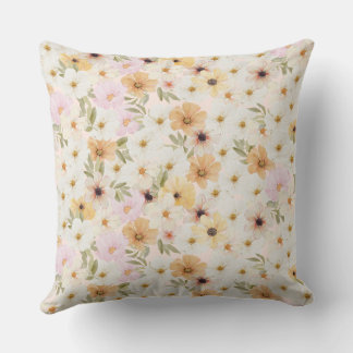 Almofada de Impressão Floral de Aquarela