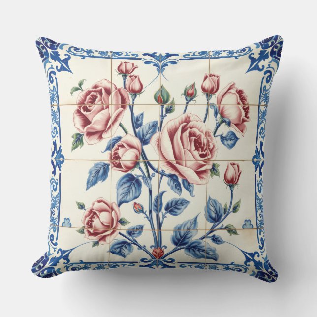 almofada de jardim de rosas ao ar livre (Frente)