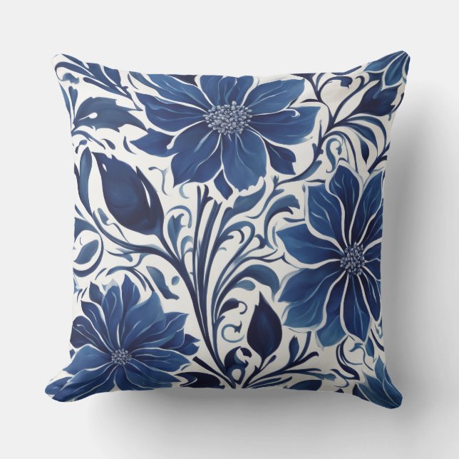 almofada de jardim flor de índigo (Frente)