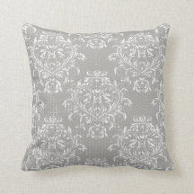 Almofada de Lançar Damask Envelhecida - Cinza