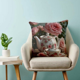 Almofada de Lançar de Chá de Rosa de Couve Rosa