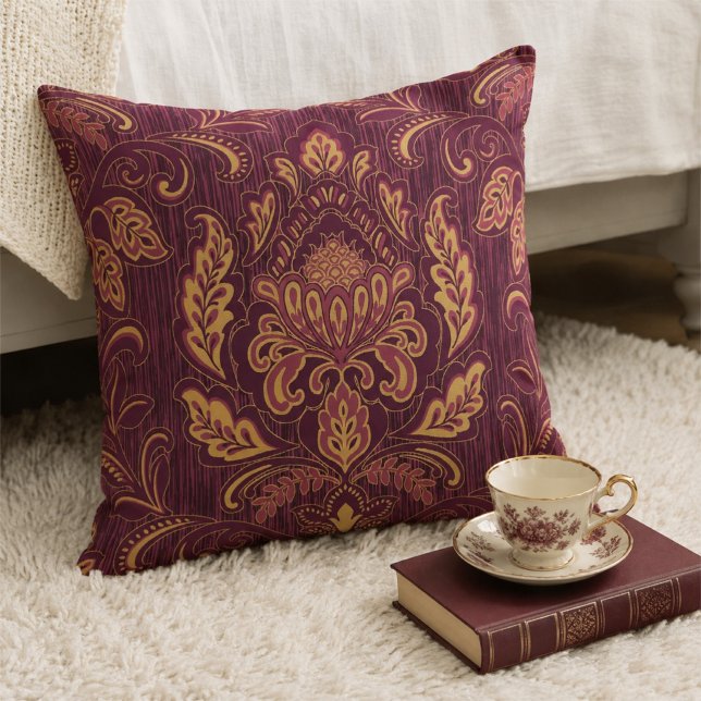 Almofada de Lançar Praça Damasco (Damask Square Throw Pillow)