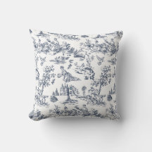 Almofada de Lançar Toile Azul Vintage | P Francês