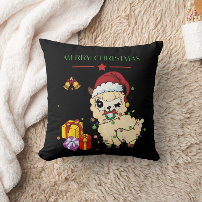 Almofada de Lança Llama de Natal (Cobertor)