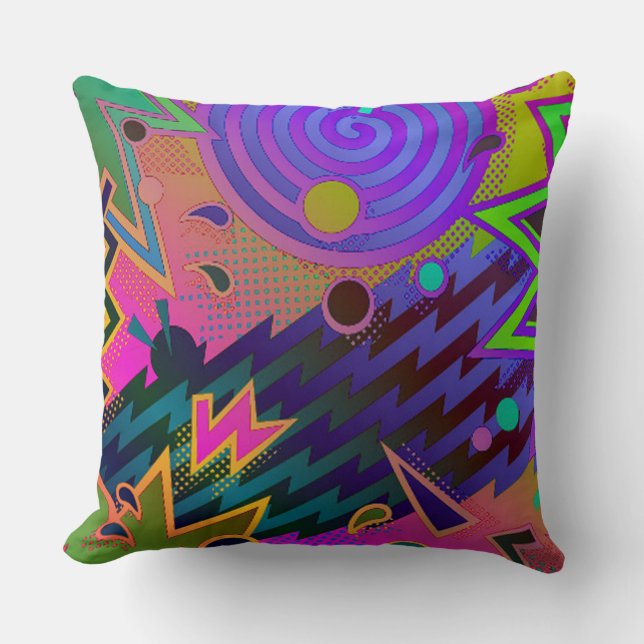 Almofada de lançamento abstrata Mania Retro dos an (Frente)