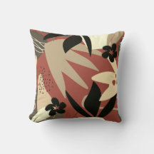 Almofada de lançamento abstrata tropical artística