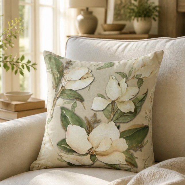 Almofada de lançamento com estampa floral de magnó (Criador carregado)