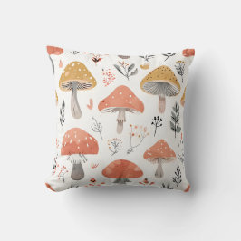 Almofada de lançamento com padrão de cogumelos da 