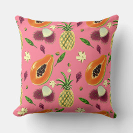 Almofada de lançamento com padrão de frutas tropic