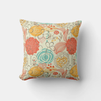 Almofada de lançamento com padrão floral Vintage 1