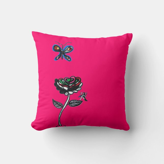 Almofada de lançamento da Fada Rosa (Frente)