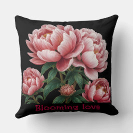 almofada de lançamento de amor em flor preta e bra
