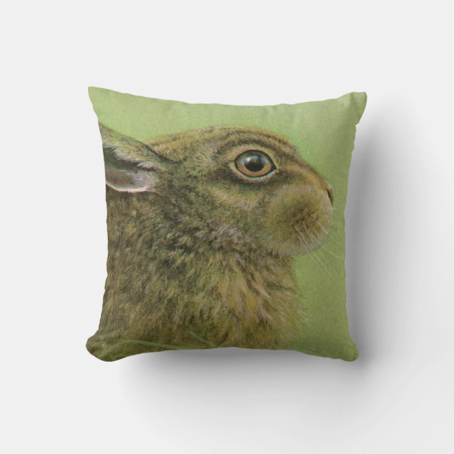 Almofada de lançamento de arte de animal coelho (Frente)