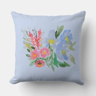 Almofada de lançamento de buquê de aquarela
