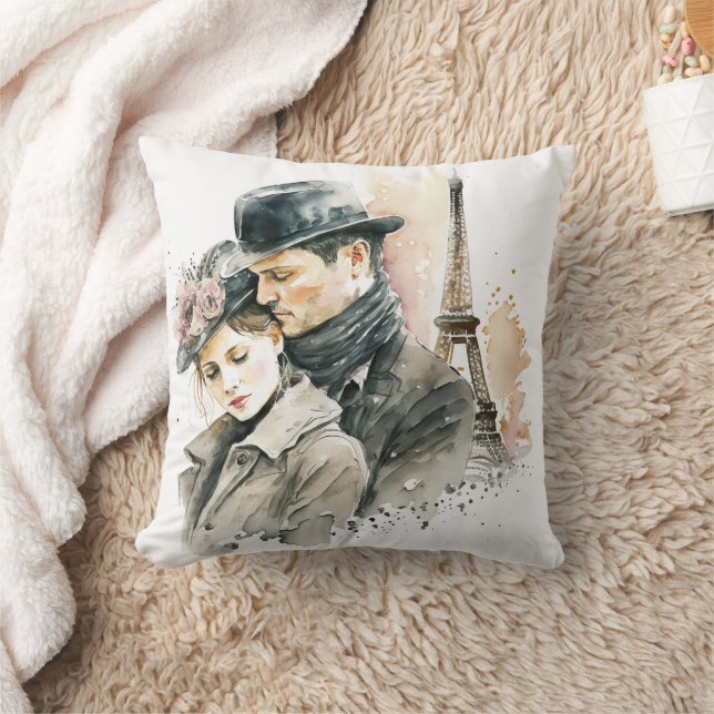 Almofada de lançamento de casais de aquarela Amour (Cobertor)