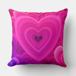 Almofada de lançamento de coração abstrato rosa vi