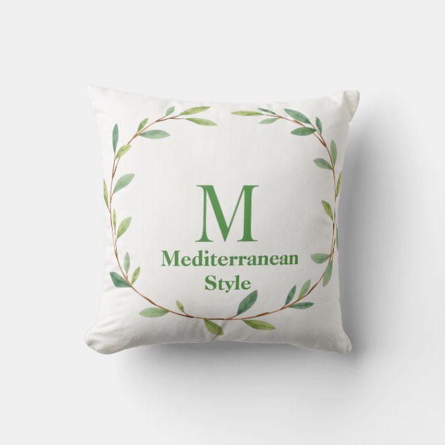 Almofada de lançamento de coroa de oliveira medite (Frente)