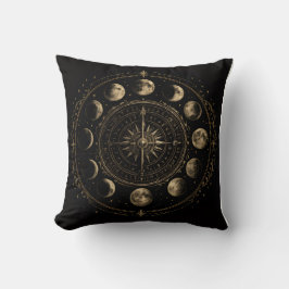Almofada de lançamento de fases da lua vintage cel