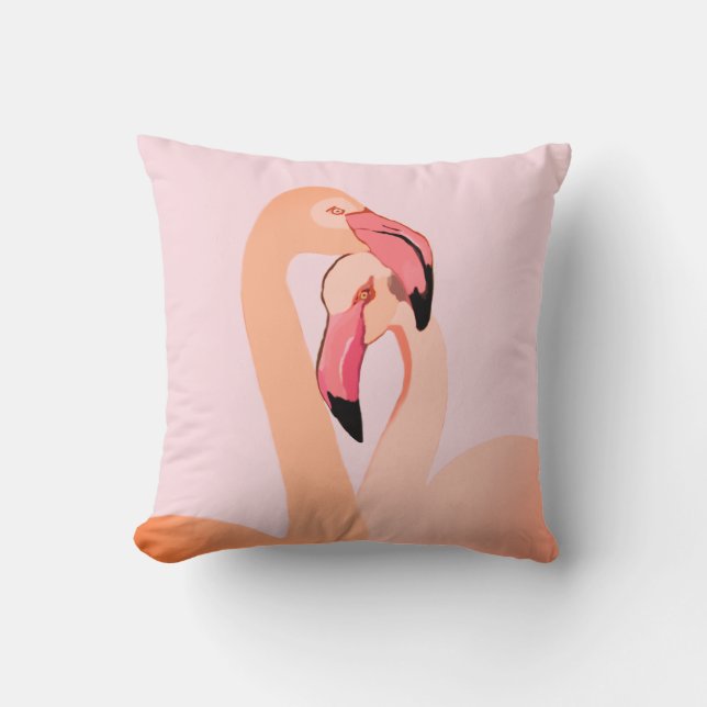 Almofada de lançamento de Flamingos Rosa, Flamingo (Frente)
