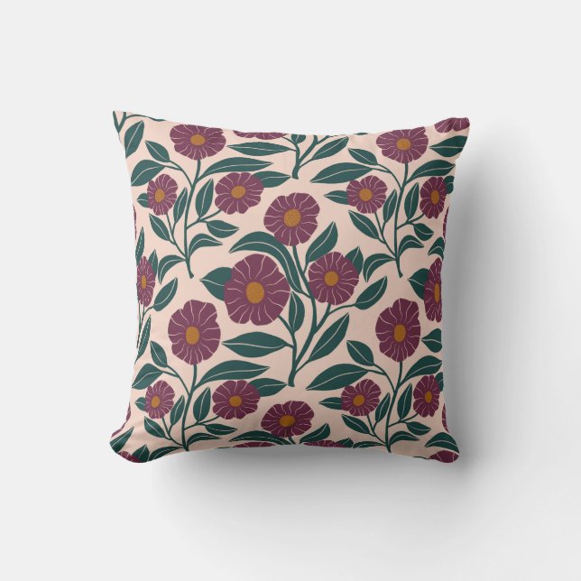 Almofada de lançamento de flores de Geléia Vermelh (Frente)