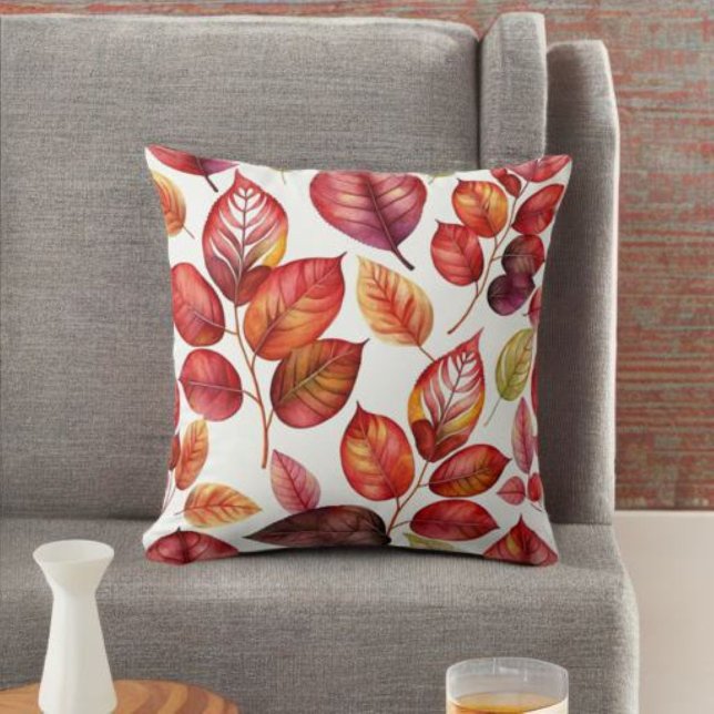 Almofada de lançamento de folhas de outono vibrant (Criador carregado)