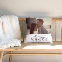 Almofada de lançamento de foto de casamento modern