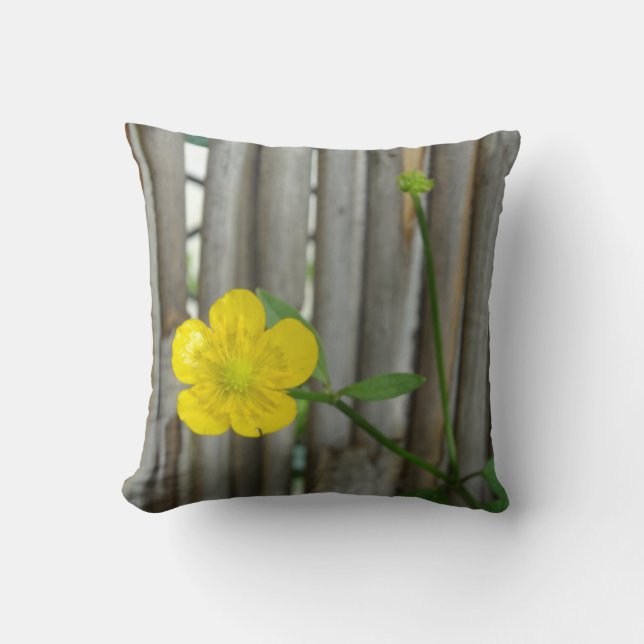 Almofada de lançamento de foto de flor amarela 41  (Frente)