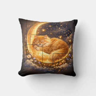 Almofada de lançamento de gato da lua sonhadora