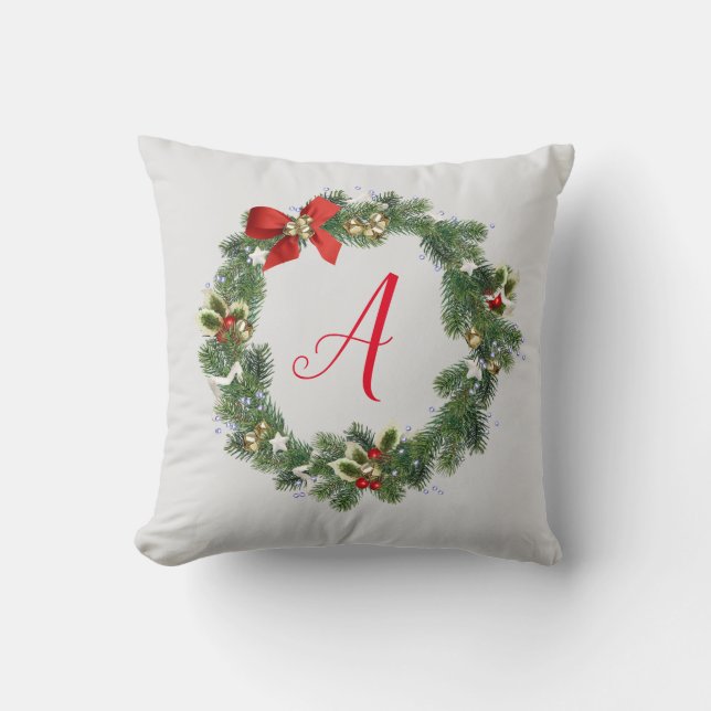 Almofada de lançamento de grinalda de Natal com in (Frente)