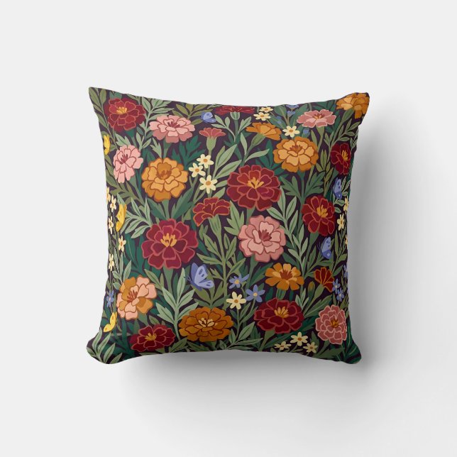 Almofada de lançamento de jardim de Marigold Cotta (Frente)