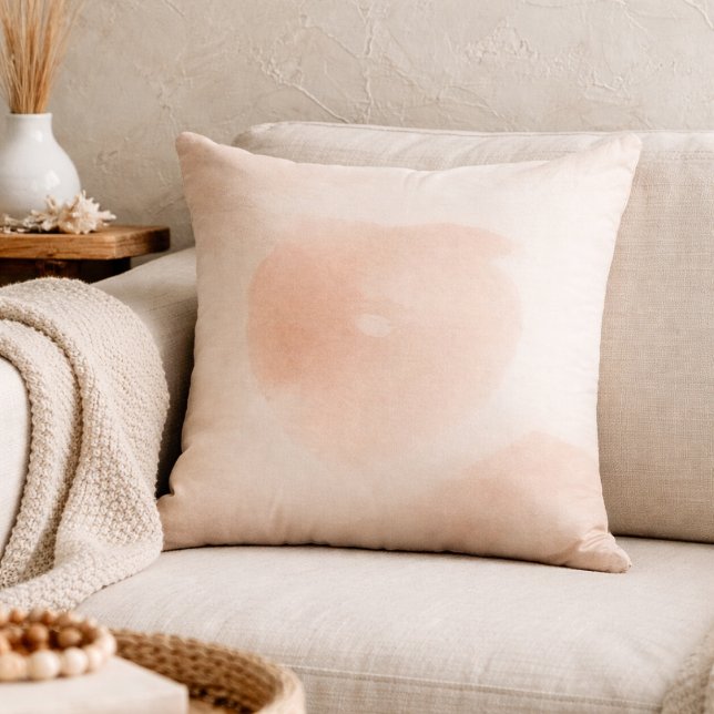Almofada de lançamento de lavagem Taupe Costeira (Beach-inspired neutrals with a fluid wash for serene sofa styling.)
