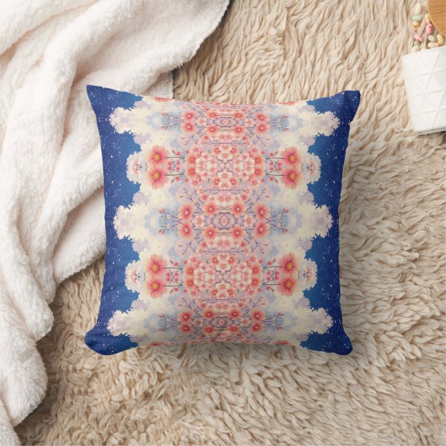Almofada de lançamento de mandala floral celestial (Cobertor)