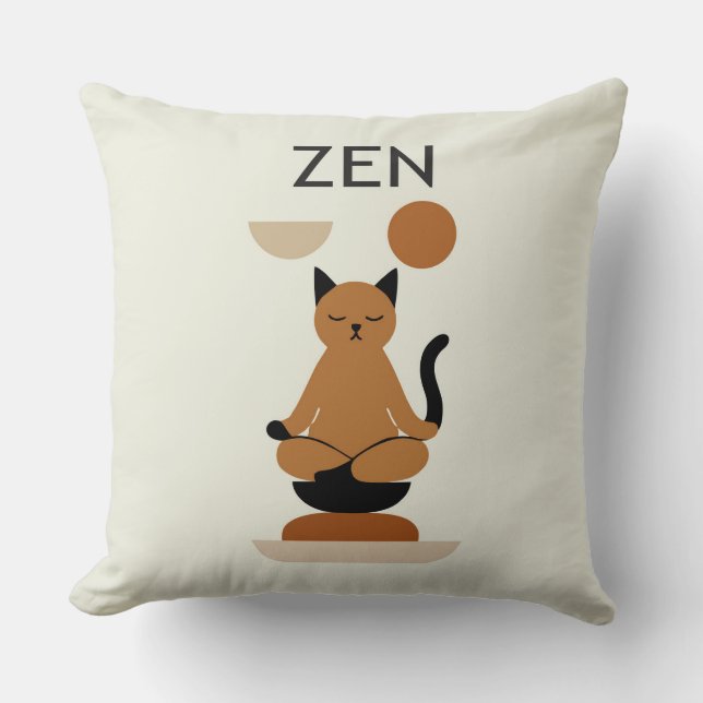 Almofada de lançamento de meditação Zen Cat – Mini (Frente)