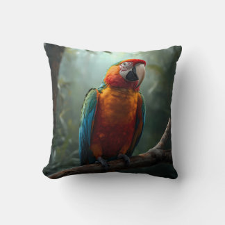 Almofada de lançamento de papagaio arara colorido