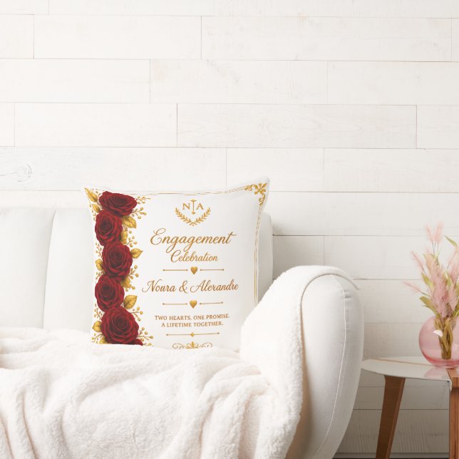 Almofada de lançamento de rosa Borgonha elegante (Sofá)