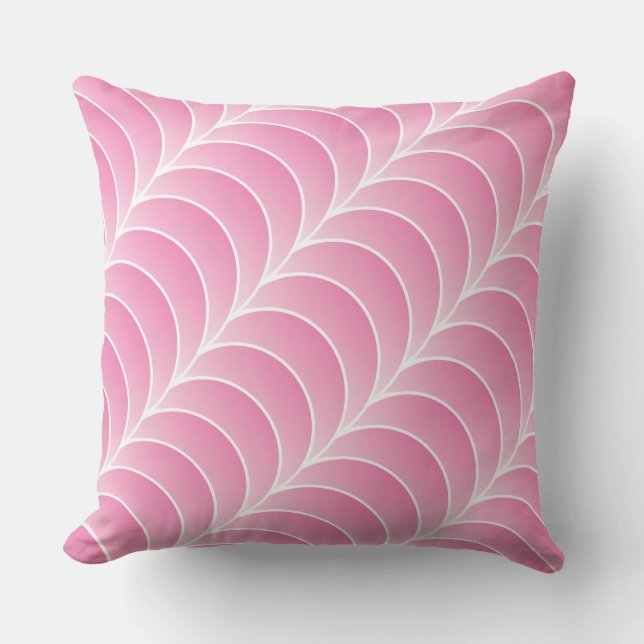almofada de lançamento de tiras cor-de-rosa (Frente)