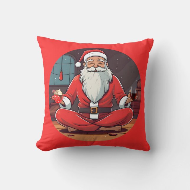 Almofada de lançamento de Yoga de Natal (Frente)
