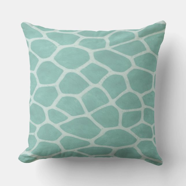 almofada de lançamento estampada de girafa verde (Frente)