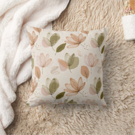 Almofada de lançamento floral botânica moderna de 