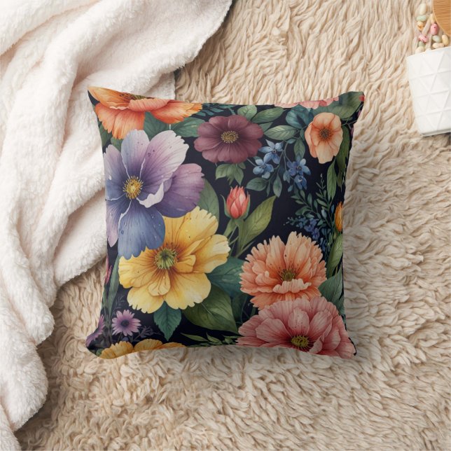 🌸 Almofada de Lançamento Floral Elegante 🌸 (Cobertor)