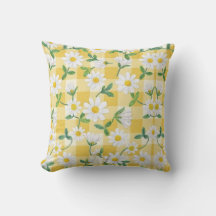 Almofada de lançamento floral margarida amarelo xa