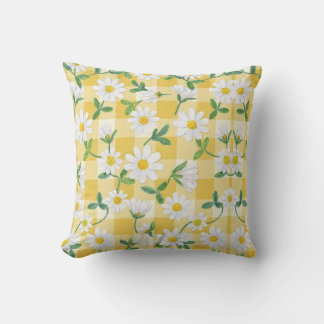Almofada de lançamento floral margarida amarelo xa