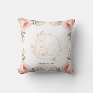 Almofada de lançamento floral personalizada da Mam