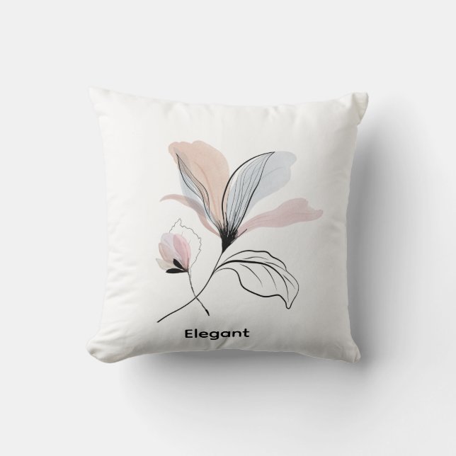  Almofada de lançamento floral personalizável em a (Frente)