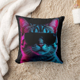 Almofada de lançamento gato neon