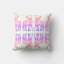Almofada de lançamento Girafas Beijo arte colorida